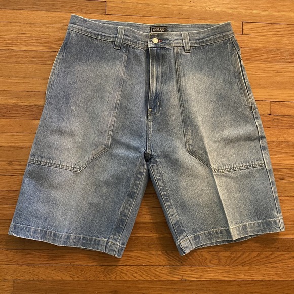 Highland Denim Shorts Mens 38 Blue Carpenter Relaxed Fit Utility‎ Jean Y2K 90's - Picture 1 of 9